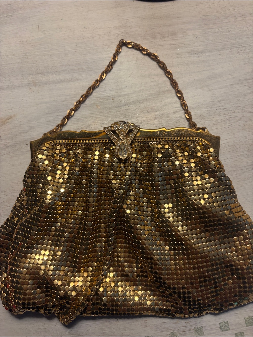 Vintage 1930’s Whiting & Davis Gold Mesh Evening – Elegant Handbag